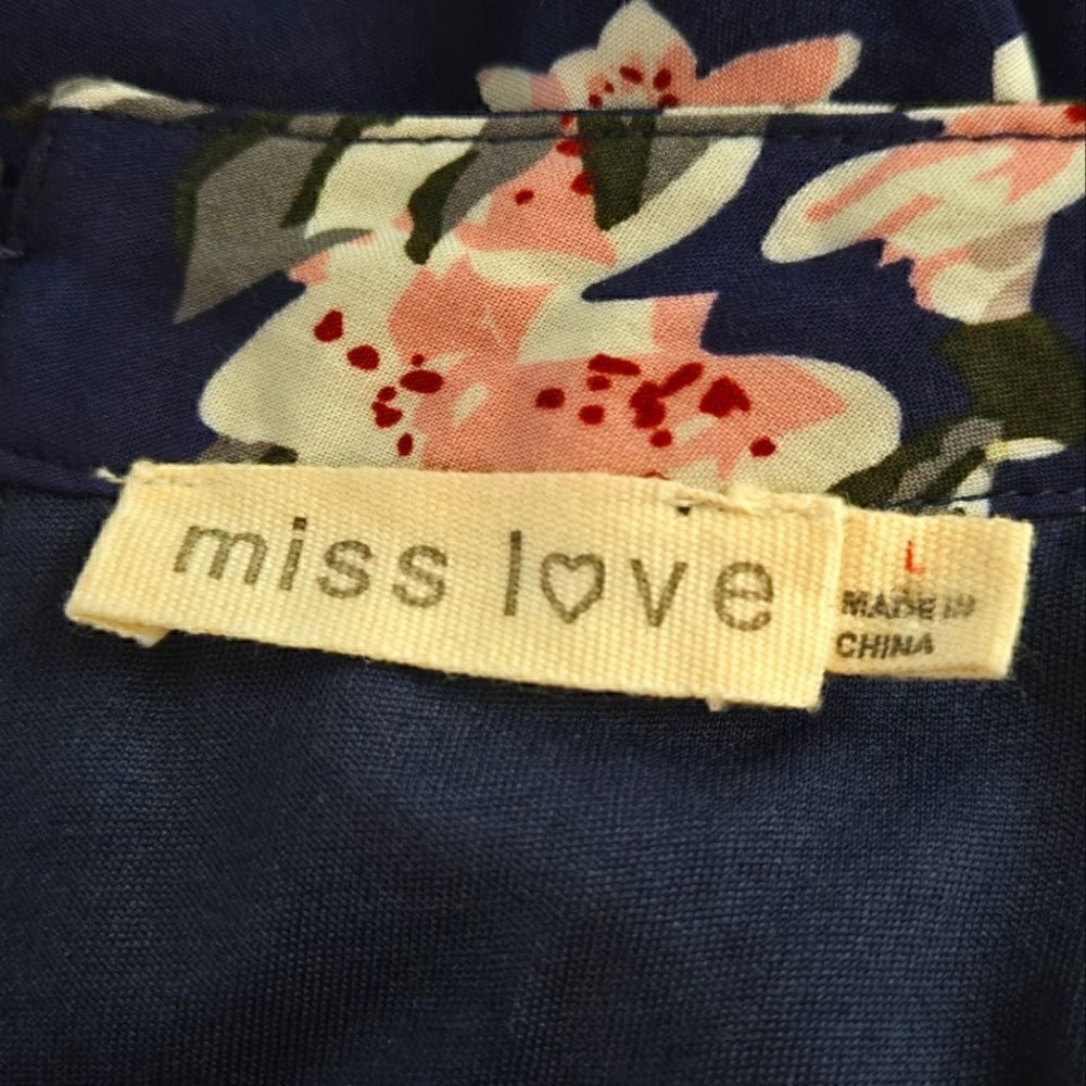 EC MISS LOVE SLEEVELESS FLORAL MINI DRESS SZ.L - Picture 4 of 5